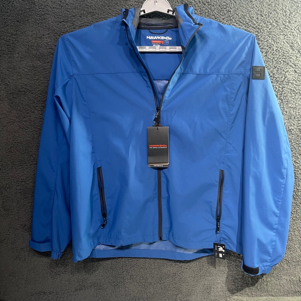 Hawke & Co. Performance Jacket Rain Wind Resistant Full Zip Blue Size XL